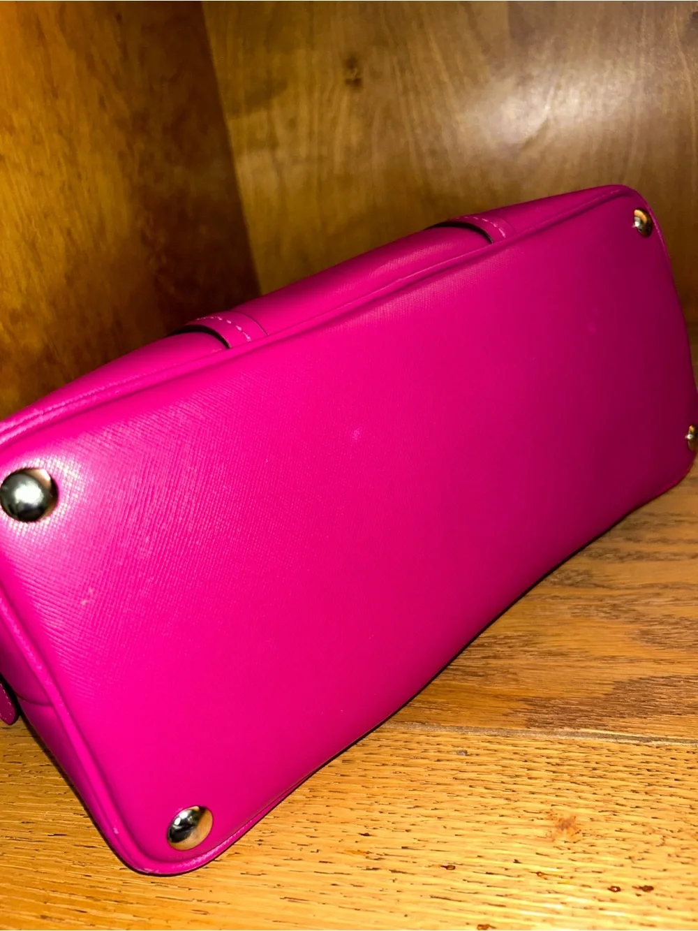 Coach Pebbled Leather Dome Satchel in Hot Pink/Fusia